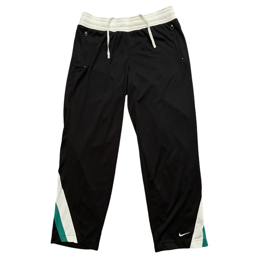 Nike Track Pants Mens Size XL Drawstring Pants Metal Zip Black Vintage Y2K